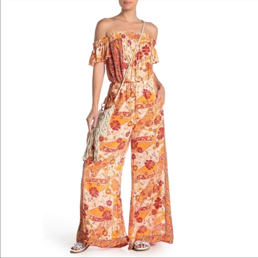 NWT Free People Carmen Wide Leg Off the Shoulder Jumpsuit XS - Picture 11 of 13